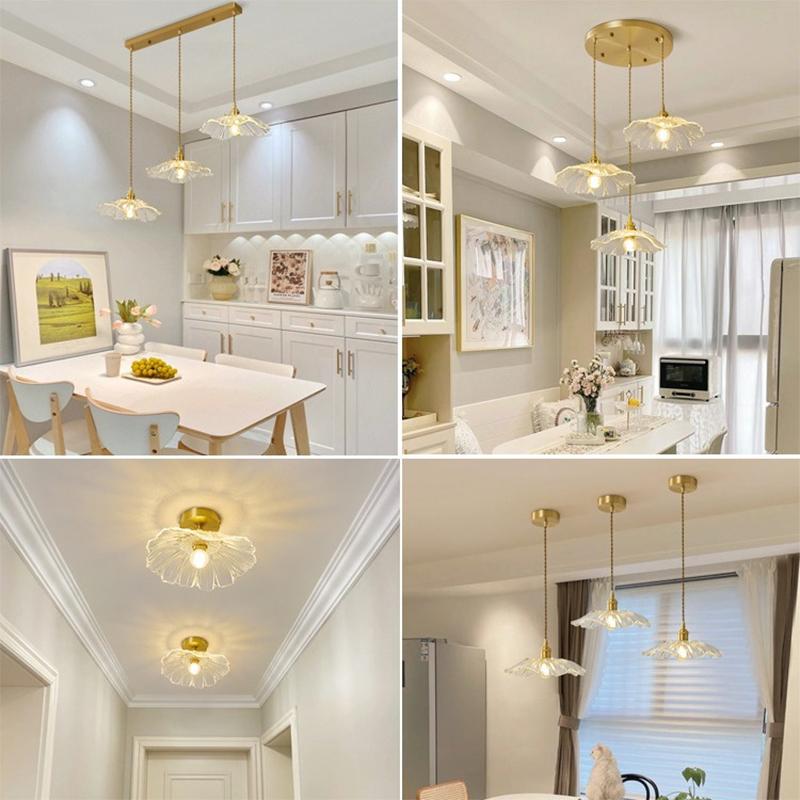 French Restaurant Chandelier American Garden Simple Coffee shop Light Luxury Senior Sense of Complex Creative Lotus PendantLamp