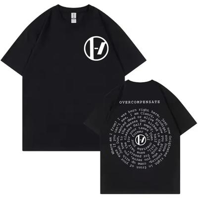 ZX TEE Twenty One Pilots Overcompensate Liedtext Herren Damen Kleidung T-Shirt Homme Neu Kurzarm Rundhals Drucken Pullover T-Shirt