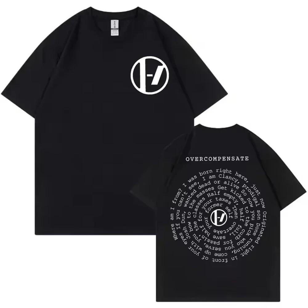 

ZX TEE Twenty One Pilots Overcompensate Lyric Men Women Clothing Tee Shirt Homme New Short Sleeve Round Neck Printing Pullove... S