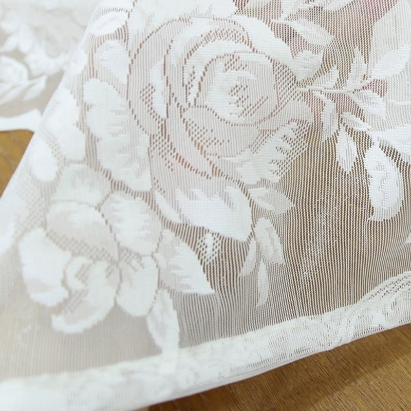 Decorative Lace Short Curtain Soft Tasseled Fringe Semi Transparent Designs For Bedroom Window Dorm Decoration