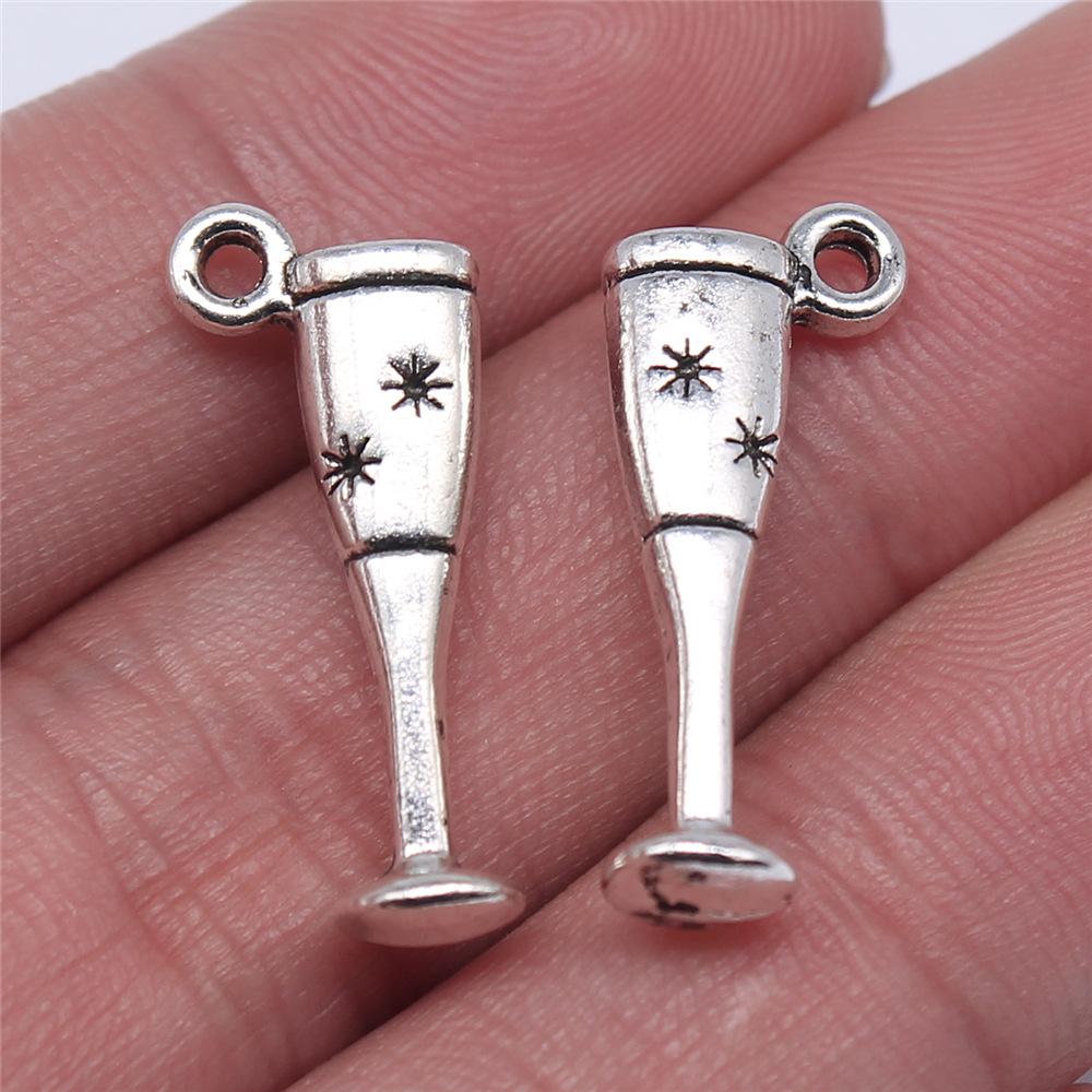 20pcs DIY Crafts Making Findings Handmade Tibetan Jewelry Beer Wine Corkscrew Bottle Opener Charms For Jewelry Making
