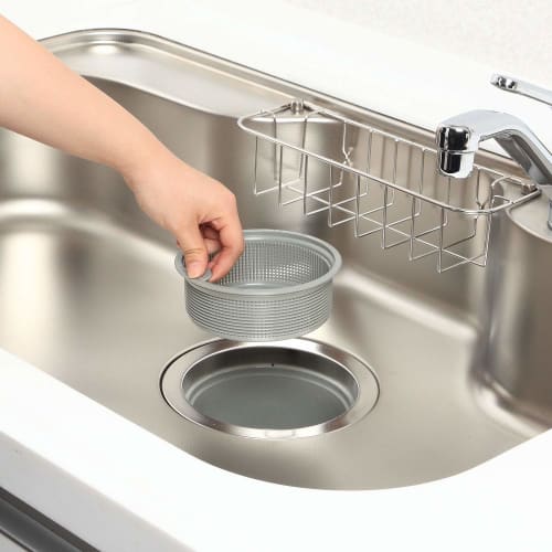 Belca Made In Japan Shallow Sink Drain Garbage Bin, 135 Type, 13.5cm Diameter X 5cm Height, Gray, SP-232T