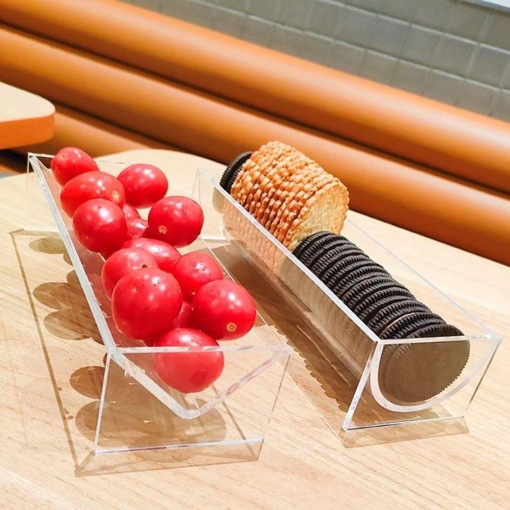 1/2Pcs Durable Cracker Serving Tray Clear Cookie Display Stand Dessert Serving Tray Picnic