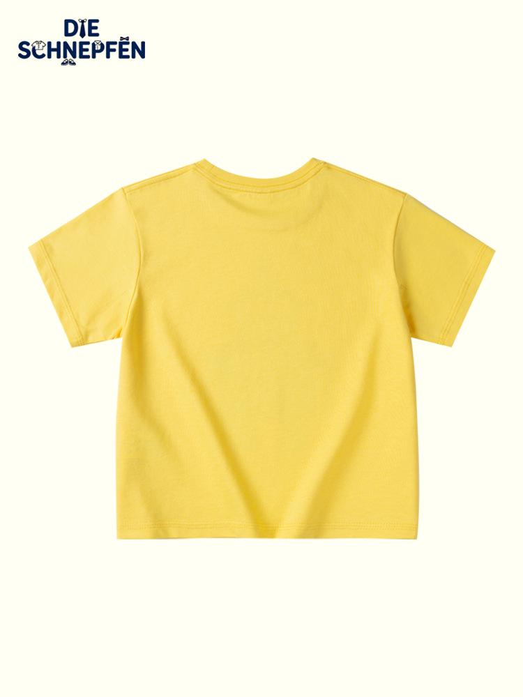 Children's Cartoon Robot Print Pure Cotton T-Shirt, Round Neck, Short Sleeve, Cute and Loose Fit