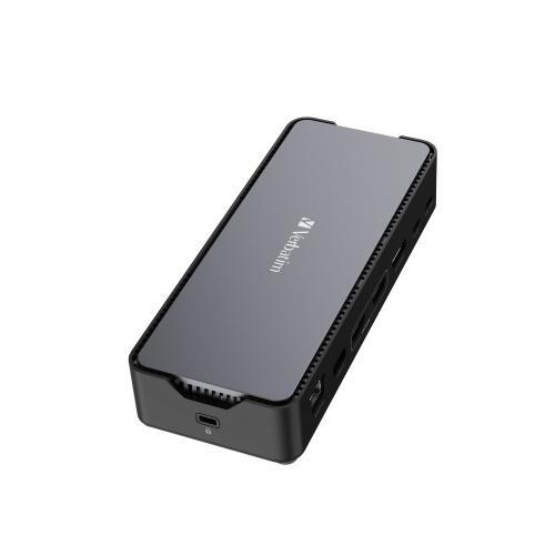 Verbatim 32171 CDS-15 USB-C Pro Docking Station 15 Ports, Grey/Black