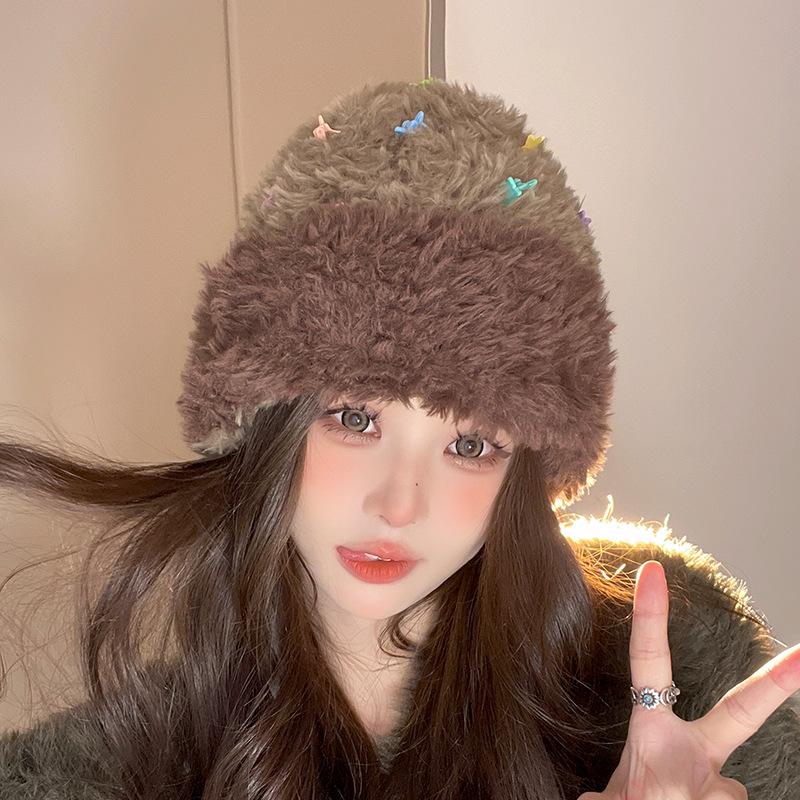 Warm beanie hat autumn and winter ear protection, soft waxy knitted hat, student windproof pullover hat