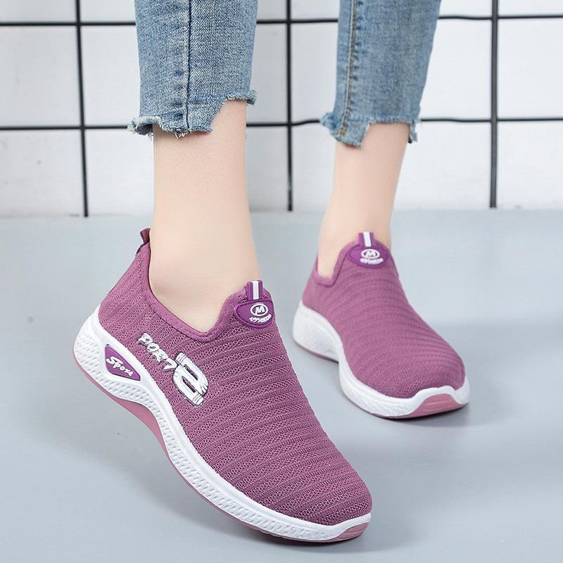 New spring women's sports shoes, fashionable, breathable, lightweight, non-slip, wear-resistant, casual sports shoes flat shoes