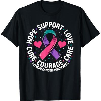 Schilddrüsenkrebs Support T-Shirt Familie Schilddrüsenkrebs Bewusstseins T-Shirt