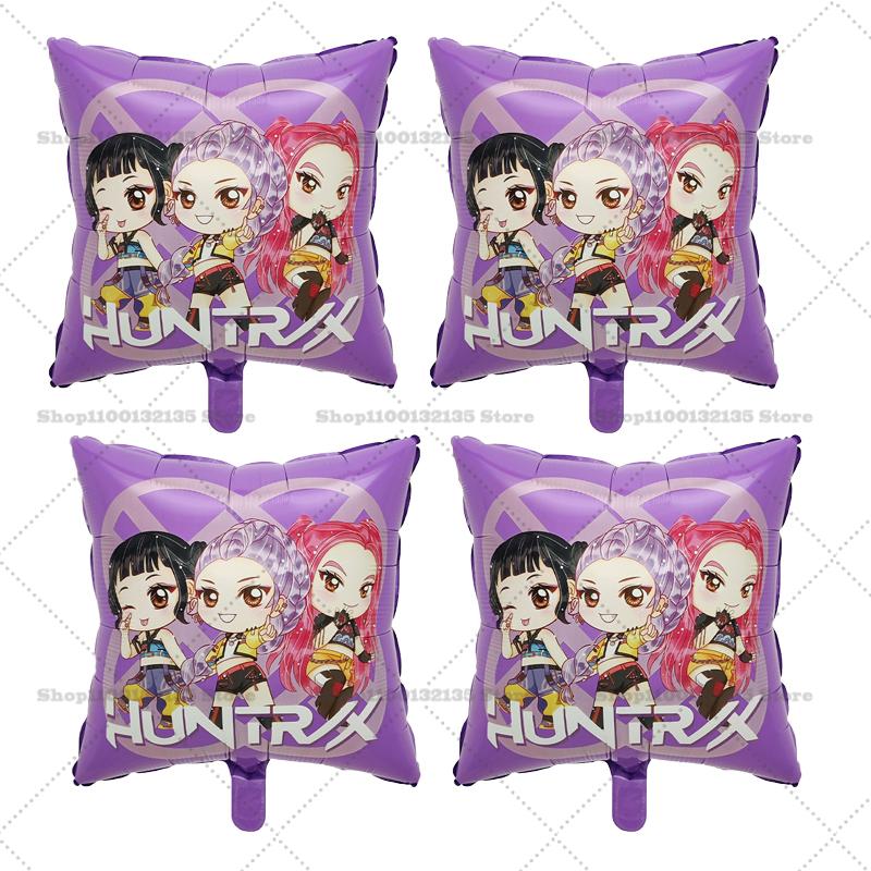 Kpop Demon Hunters Girl Birthday Balloons Decoration RUMI ZOEY MIRA Number Round Balloons Set Party Supplies Baby Shower Gift