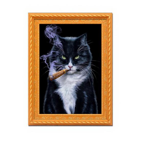 Vintage Cat Fridge Magnet 3D Wooden Frame Cat Refrigerator Magnet Home Kitchen Office Locker Decoration Cat Lover Gift