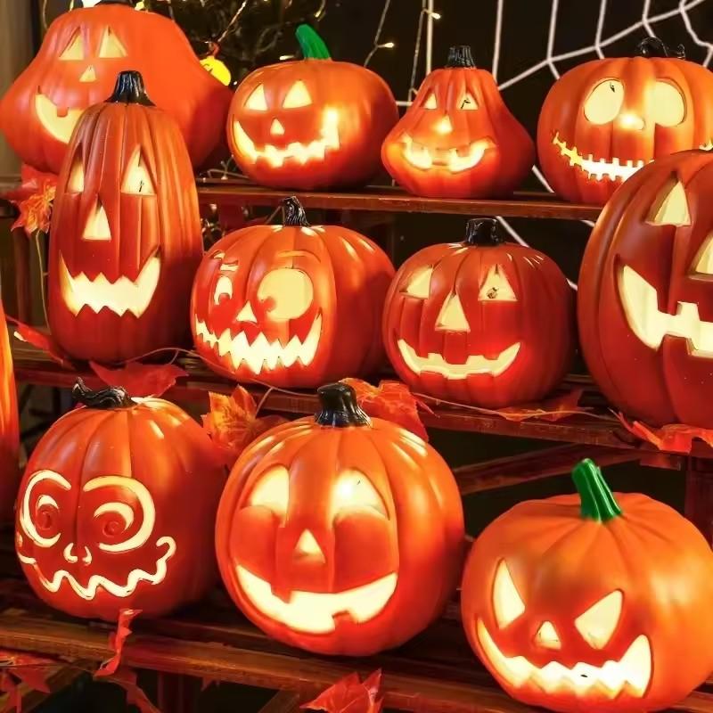 Spooky Halloween LED Pumpkin Lantern Illuminating Home Decor Bar Scene Setter Festive Decoration for Your Halloween Party