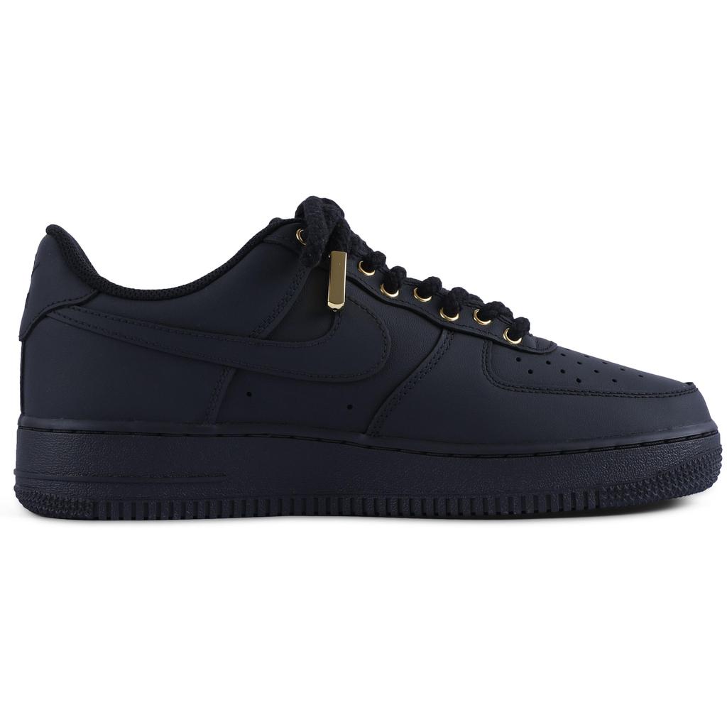 Nike Air Force 1 PU Abrasion Resistant Balance Low top Skateboard Shoes Unisex Black Gold CW2288-001(TEAM55-)
