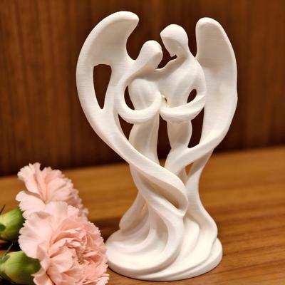 Enfeites de Anjo Mãe e Filho Impressos em 3D Linhas Suaves Estatueta Decorativa Compacta Simbolizando Proteção E Companheirismo Estátua