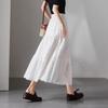 SOFSIL Women's White Floral Hollow-Out A-Line Midi Skirt