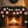Christmas Photo Props 12/24/36Pcs Candy Cane Ornaments, Wooden Xmas Tree Decor with Red Green Rustic Striped Color, Holiday Hanging Decorations
