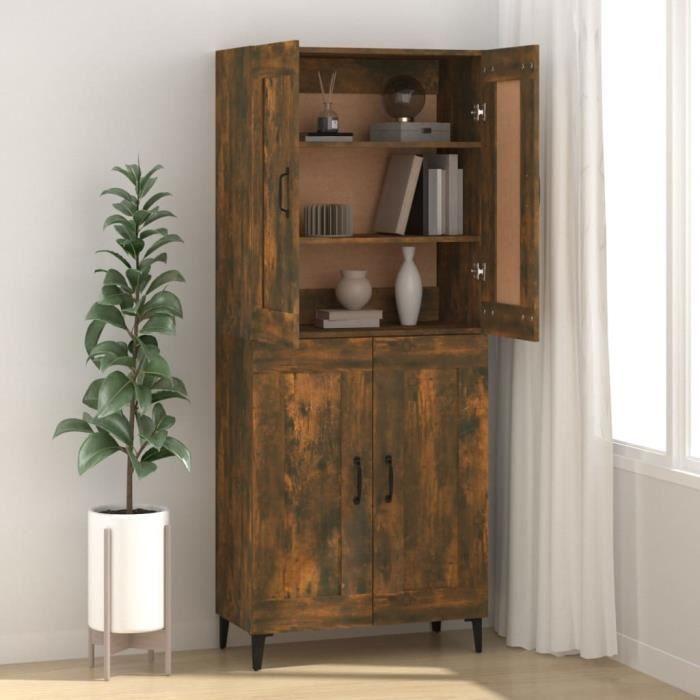 817342 vidaXL Buffet Smoked Oak 69.5x34x90 Cm Engineered Wood
