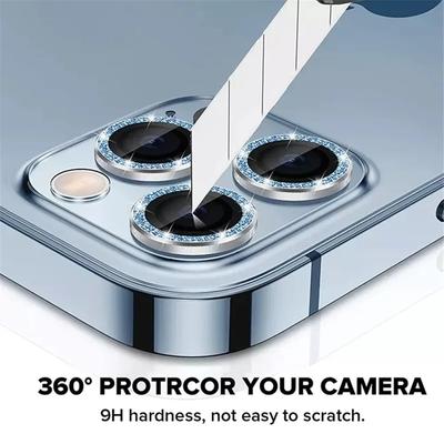 Luxusný kovový krúžok s diamantovými trblietkami Ochranné sklo 9H na šošovku fotoaparátu pre IPhone 15 12 13 Mini 14 11 Pro Max Ochranný kryt šošovky fotoaparátu