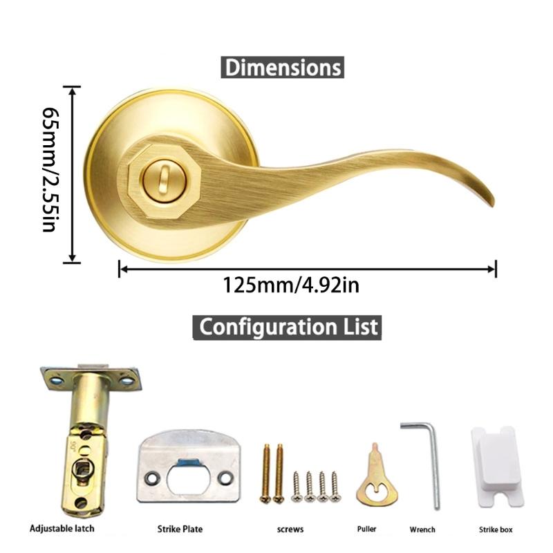 Zincs Alloy Door Lock Thickened Entry Door Handle with Lock and Key Waterproof and AntiRust Door Handle Lock Enduring
