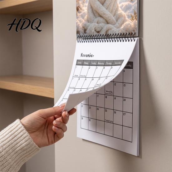 Wall Hanging Planner 2027 Pomeranians Calendar Cute Dog Square Monthly Spiral Binding Gift for Lovers 12 Month Home Office Lover Gifts Thick Paper