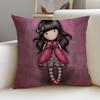 S-Santoro Gorjuss Cushion Cover Cushion Cover Pillowcase, Anti-Mite Invisible Zipper, Linen Sofa Cushion
