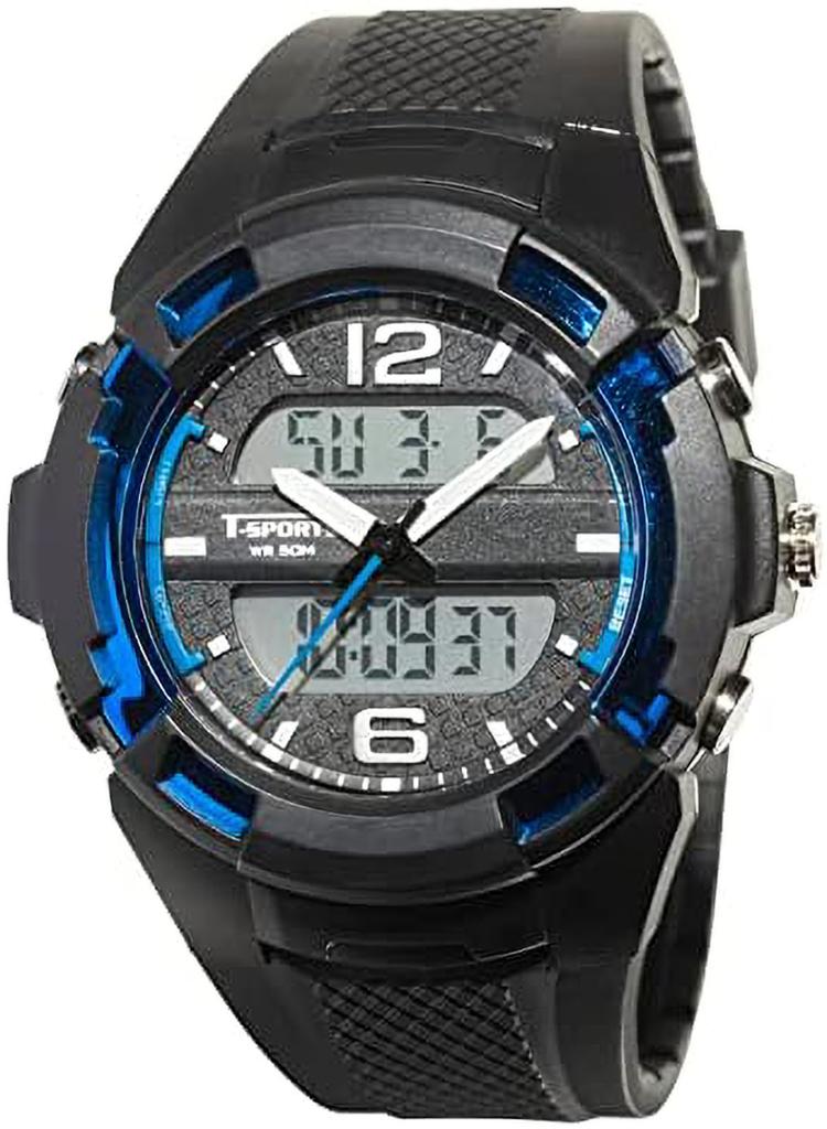 [Clefa] Digiana Men's Waterproof Stopwatch Urethane Belt Black TS-AD251-BL