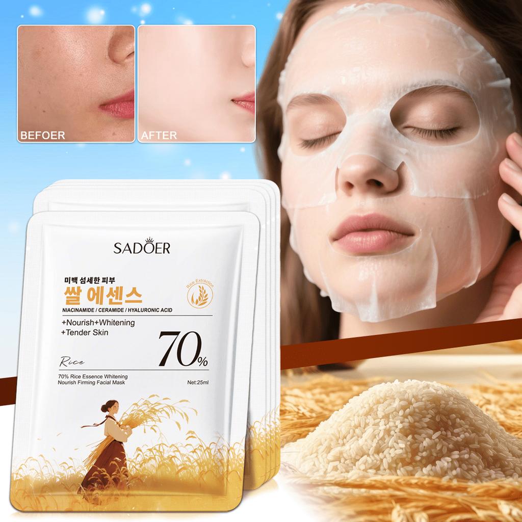 1/3/5/10PCS Rice Essence Mask, Nourishing And Firming, Hydrating,Brightening Smooth,Improve Dryness