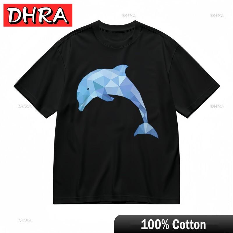 

Unisexs AllSeason Soft Classic TShirt Abstract Blue Dolphin Silhouette Tee Kawaii Tees TShirts GerUnisex for Girlfriend Girlfriend 4XL