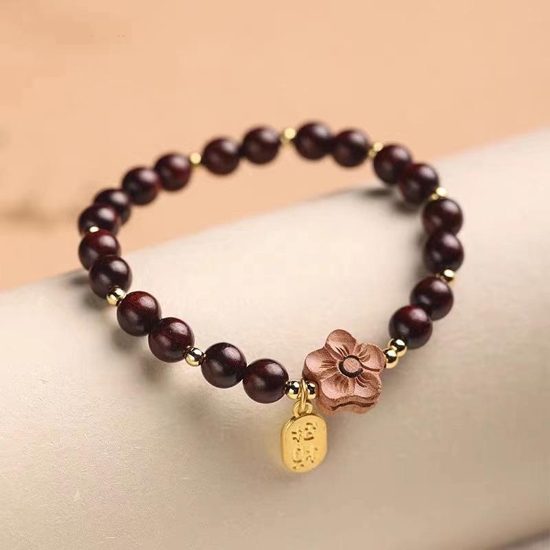 

Sandalwood bracelet with a fresh, elegant, natural scent6mm Single-loop rosewood prayer bead bracelet Rosewood model6mm