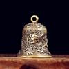 Vintage Brass Bell Carved Dragon Totem Exquisite Crafts Collectibles Hanging Ornament Chinese Feng Shui Desktop Decoration
