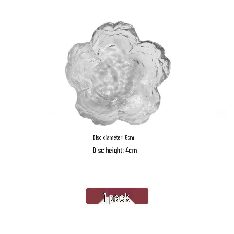 

Cute Pink Cherry Blossom Plate - Japanese Hammered Texture, Transparent Gold Rim Sauce Dish