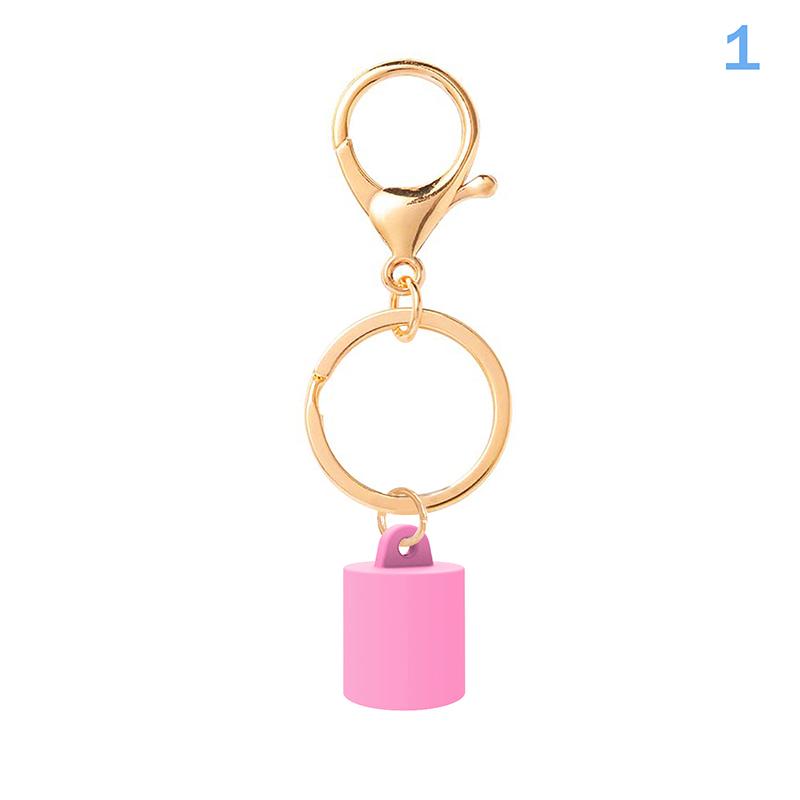 1 Pcs Practical Silicone Keychain Cap Accessories Portable Durable Holder Keyring Compatible For Lipgloss Storage And Balm Cap