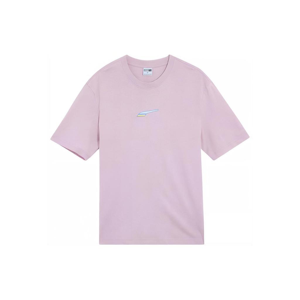 Puma Soft And Comfortable Casual Sports Short Sleeve Breathable T-Shirt Unisex Tops Light-Purple 630112-60