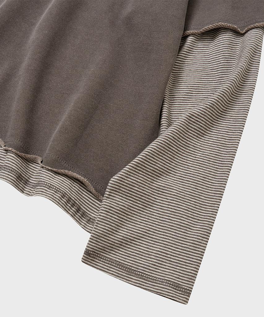 HOOVES Cutoff Layered Sweatshirt [Brown]