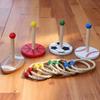 Outdoor Throw SportsThemed Rope Ring Toss Game with Wooden Stands Colorful Balls Ideal for Sensory Play Motor Skills Development