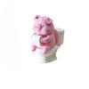 Hand-Painted Cute Funny Pig On Toilet Statue Wall Mounted Tabletop Resin Piggy Figurine Creative Bathroom Home Decor