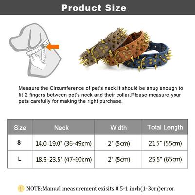 Silný Velký Obojek pro Psa Proti Kousnutí Ozdobený Cvočky Kožený Obojek pro Psa pro Německého Ovčáka Mastiffa Rotvajlera Buldoka