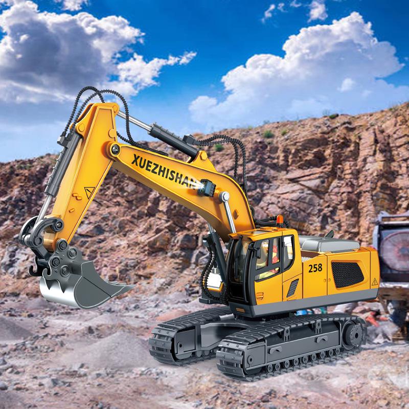 Alloy Remote Control 2.4G Excavator Bulldozer & Dump Truck Set for Kids