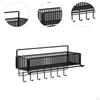 Bathroom Organizer Shelf Towel Holder with Rack Storage Wall Mounted