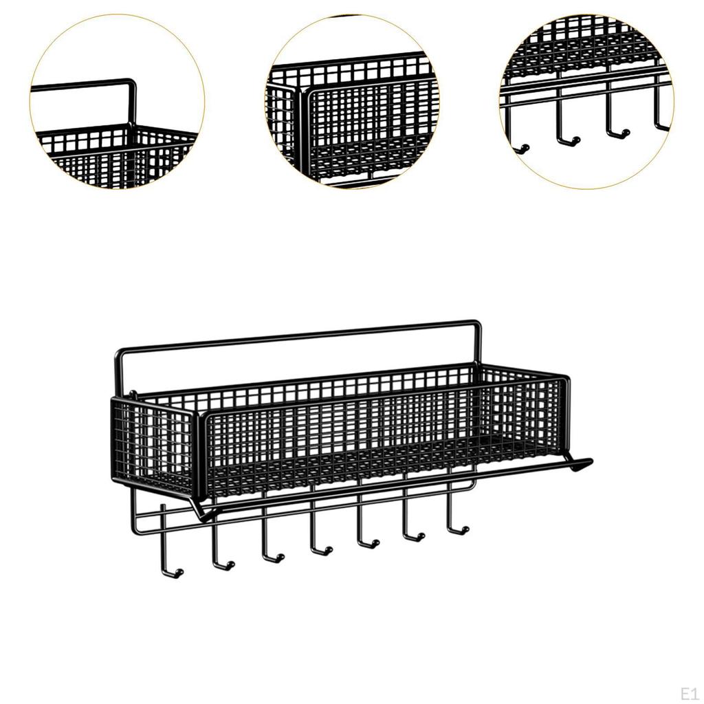 Bathroom Organizer Shelf Towel Holder with Rack Storage Wall Mounted