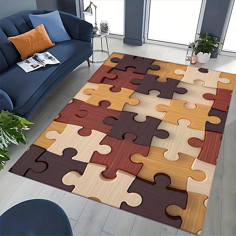 1pc Puzzle Piece Office Chair Mat - Wooden Jigsaw Puzzle Design, Non-Slip Carpet for Desk, Festive Gift, Universal for Home and Office Decorations.P07
