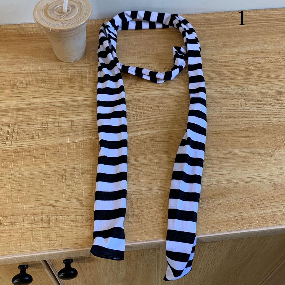 Y2k Style Stripe Scarf Women Girls Goth Punk Long Knitted Scarves Fashion Lady Clothes Decorate Scarf 2024 New Neckerchief