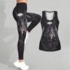Fierce Wolves  Pattern Print Yoga Outfit for Women Fashion Workout Leggings Fitness Sports Casual Yoga Set Sports Suit
