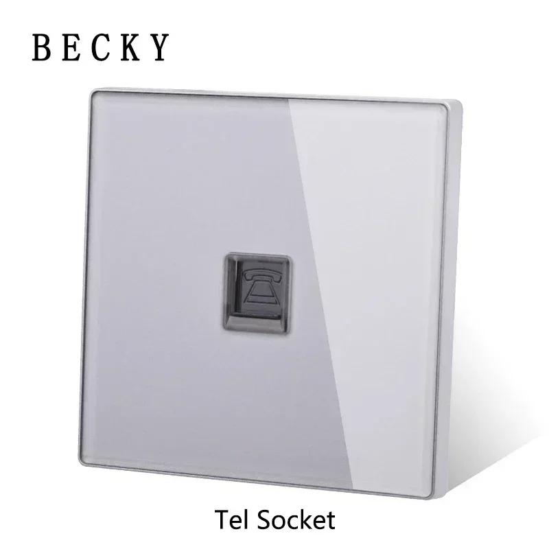 Graues gehärtetes Glas Wandschalterpanel LED Europäische 16A Steckdose Retro Kipplichtschalter EU UK Standard 2USB Steckdose 1-fach bis 4-fach