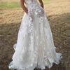 Women's Puff Dress Lace Wedding Bride Gown Sexy White Strapless Bridesmaid Dress