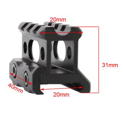 Support de montage pour rail Picatinny 20 mm, hauteur 1" et support de montage court pour lunette en alliage d'aluminium