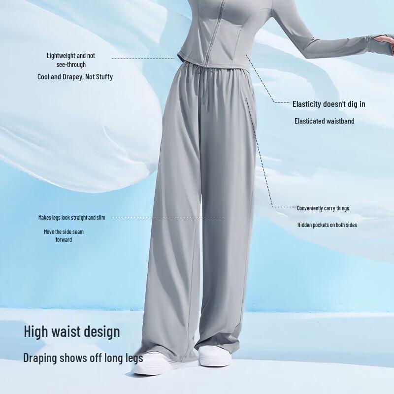 Women's Ice Silk Sun Protection Wide-Leg Pants