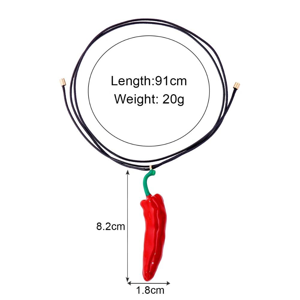 Simple Simulated Chili Necklace Cute Simulated Vegetable Collar New Red Pepper Pendant Necklace