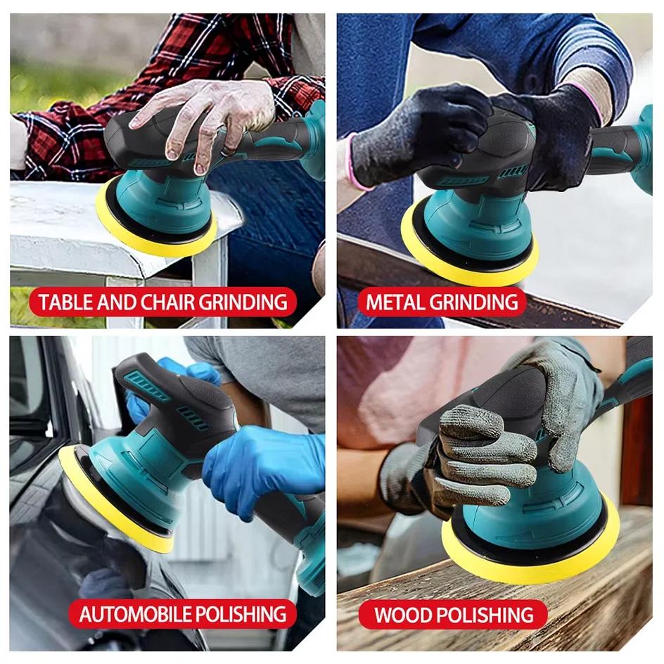 Cordless 8 Gears Car Polisher Electric Auto Polishing Sealing Glaze Machine Power Tools Vehicle For Makita Battery Pin