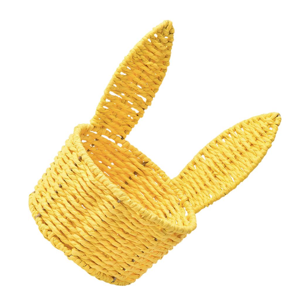 Decorative Rabbit Ears Paper Cord Flower Holder Easter Storage Basket Woven Container For Home Organization