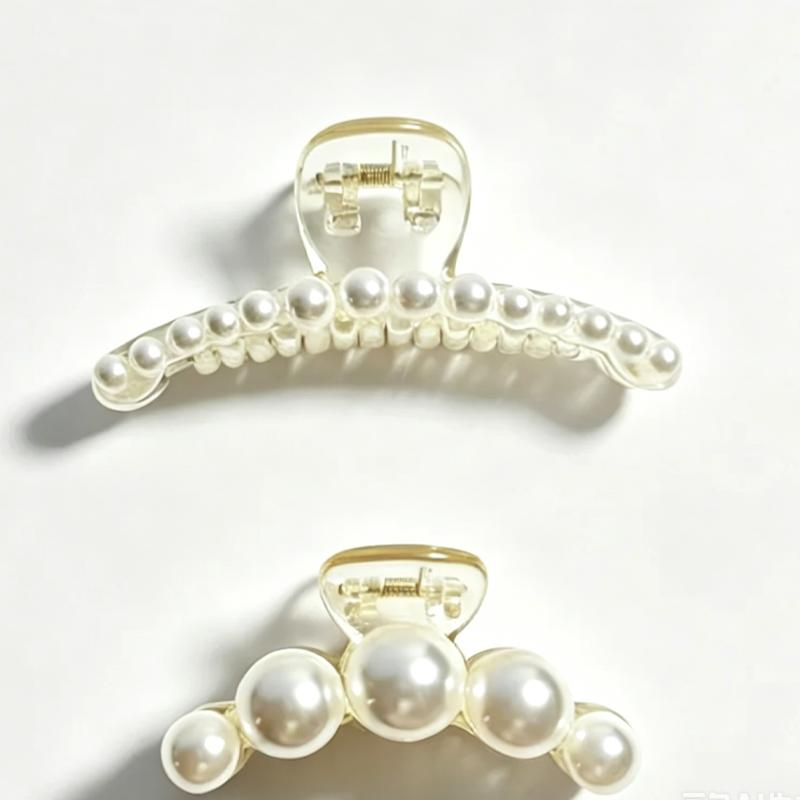 Simple Temperament Pearl Hair Clip for Woman Korean Shark Clip Girl's Ponytail Clip